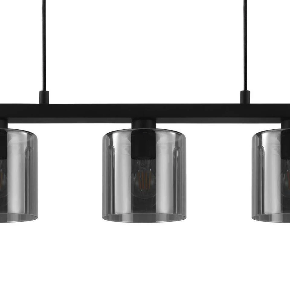 EGLO Cadley Hanglamp - E27 - 121 cm - Glas - Zwart - 5 lichts 3 EGLO Cadley Hanglamp - E27 - 121 cm - Glas - Zwart - 5 lichts - Afbeelding 3