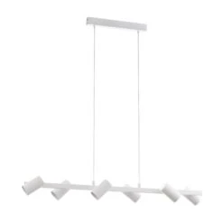 EGLO Gatuela Hanglamp - E14 - 116 cm - Wit/Nikkel-Mat