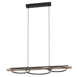 EGLO Boyal Hanglamp - 101 cm - Zwart/Bruin/Landelijk/Wit - Dimbaar