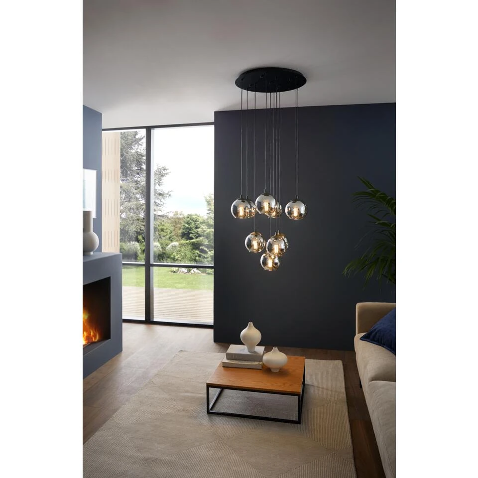 EGLO Hanglamp Ariscani Zwart - Glas Zwart - 170x66x66cm (hxbxd) 4 EGLO Hanglamp Ariscani Zwart - Glas Zwart - 170x66x66cm (hxbxd) - Afbeelding 4