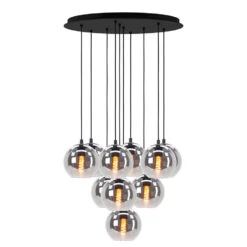 EGLO Hanglamp Ariscani Zwart - Glas Zwart - 170x66x66cm (hxbxd)