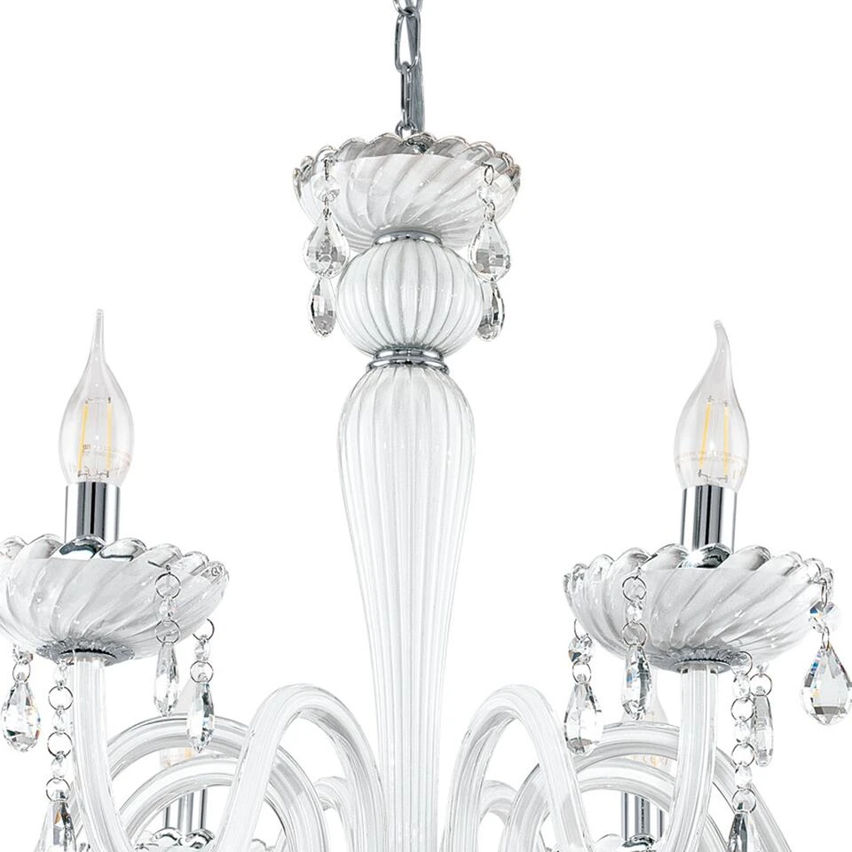 EGLO Carpento Hanglamp - E14 - Ø 70 cm - Chroom/Wit 2 EGLO Carpento Hanglamp - E14 - Ø 70 cm - Chroom/Wit - Afbeelding 2