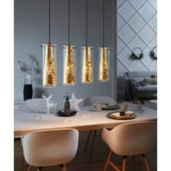 EGLO Pinto Gold Hanglamp - E27 - 90,5 cm - Zwart/Goud -Leen Bakker 1000065329 0104