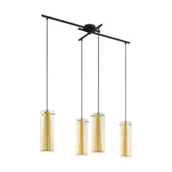EGLO Pinto Gold Hanglamp - E27 - 90,5 cm - Zwart/Goud