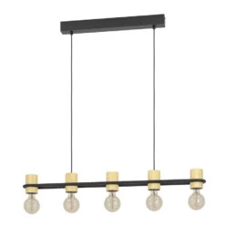 EGLO Chieveley Hanglamp - E27 - 88,5 cm - Zwart/Bruin