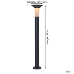 EGLO Corbezzola Staande lamp Buiten - LED - 90 cm - Sensor - Grafiet 7 EGLO Corbezzola Staande lamp Buiten - LED - 90 cm - Sensor - Grafiet -Leen Bakker 1000067431 0103