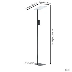 EGLO Budensea Vloerlamp - GU10 - 180 cm - Zwart/Wit -Leen Bakker 1000067433 0103