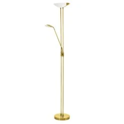EGLO Baya Led Vloerlamp - LED - 180 Cm - Geelkoper/Wit - Dimbaar