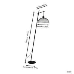 EGLO Pompeya Vloerlamp - E27 - 191 Cm - Zwart -Leen Bakker 1000067454 0103