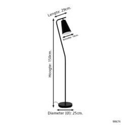 EGLO Rekalde Vloerlamp - E27 - 150 Cm - Zwart, Wit -Leen Bakker 1000067460 0103