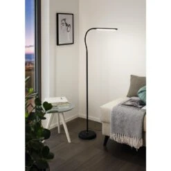 EGLO Laroa Vloerlamp - LED - 130 Cm - Zwart - Dimbaar -Leen Bakker 1000067470 0104