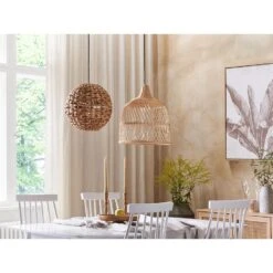 Beliani Hanglamp PANGANI - Beige Rotan -Leen Bakker 1000067779 0103