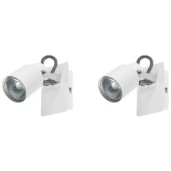 Beliani Muurlamp BONTE - Wit Ijzer