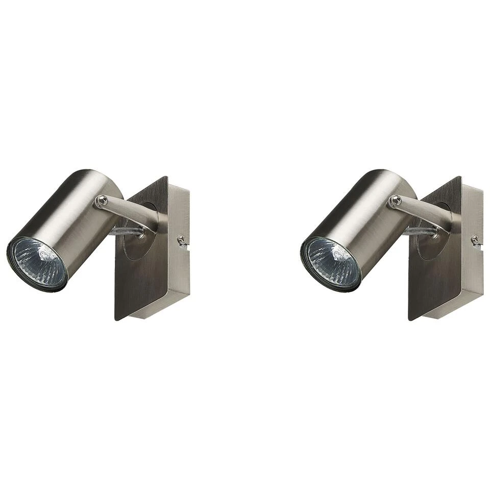 Beliani Muurlamp KLIP - Zilver Metaal 1 Beliani Muurlamp KLIP - Zilver Metaal