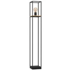 EGLO Libertad Vloerlamp - E27 - 128,5 Cm - Zwart/Bruin