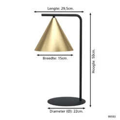 EGLO Narices Tafellamp - E27 - 50 Cm - Zwart -Leen Bakker 1000068696 0103