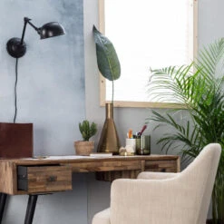 Giga Meubel Wandlamp Zwart - Metaal - 64x15x14cm - Lamp Maarten -Leen Bakker 1000069257 0102