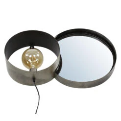 Giga Meubel Wandlamp Incl. Spiegel - 14x33x41cm - Zilver - Lamp Charger