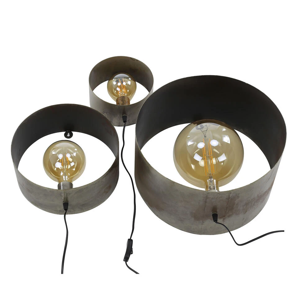 Giga Meubel Wandlamp Set Van 3 - Zilver - 22x39x39cm - Lamp Charger 1 Giga Meubel Wandlamp Set Van 3 - Zilver - 22x39x39cm - Lamp Charger