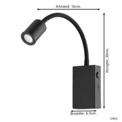 EGLO Tazzoli Wandlamp - LED - 30 Cm - Zwart -Leen Bakker 1000069369 0103