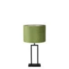 Tafellamp Shiva/Velours - Zwart/Olive Green - Ø30x62cm
