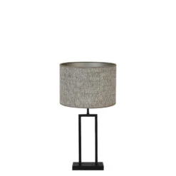 Tafellamp Shiva/Saverna - Zwart/Beige - Ø30x62cm
