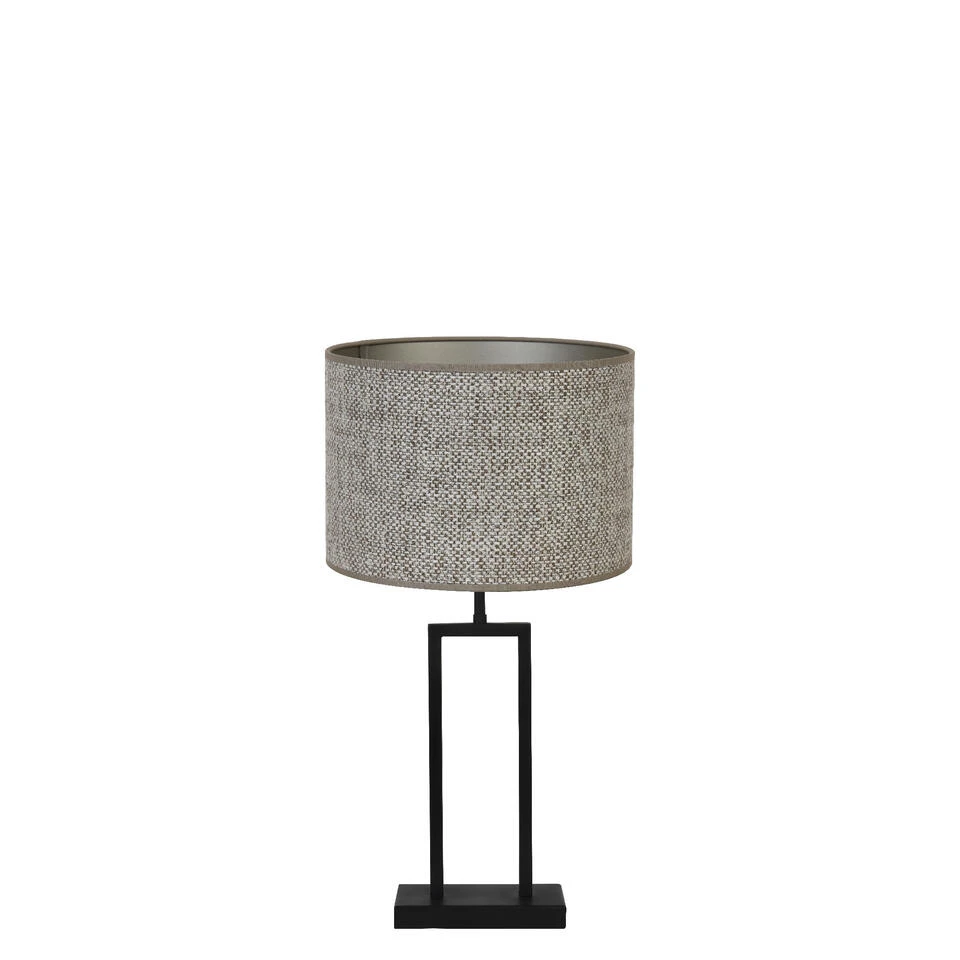 Tafellamp Shiva/Saverna - Zwart/Beige - Ø30x62cm 1 Tafellamp Shiva/Saverna - Zwart/Beige - Ø30x62cm