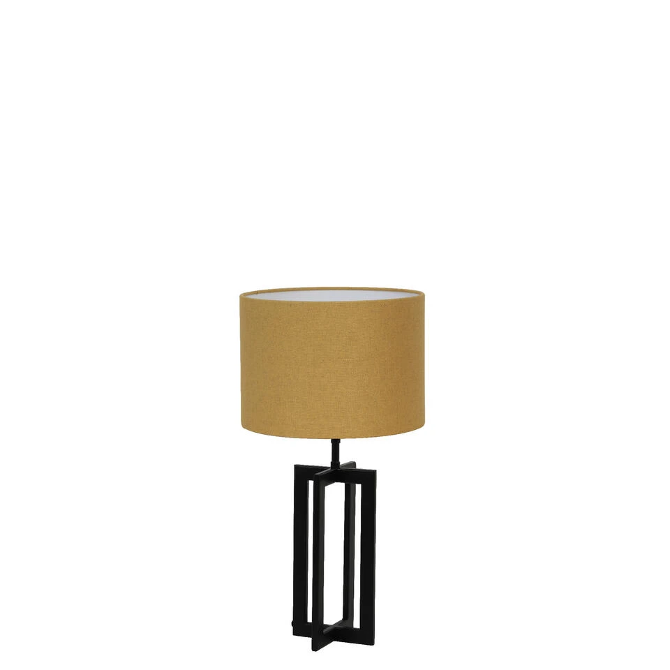 Tafellamp Mace/Livigno - Zwart/Oker - Ø30x56cm 1 Tafellamp Mace/Livigno - Zwart/Oker - Ø30x56cm