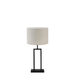 Tafellamp Shiva/Livigno - Zwart/Naturel - Ø30x62cm