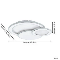 EGLO Mentalurgia Plafond- en Wandlamp - 49,5 cm - Wit/Chroom -Leen Bakker 1000069686 0103