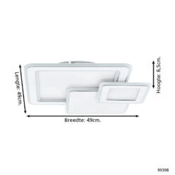 EGLO Mentalurgia Plafond- en Wandlamp - 49 cm - Wit/Chroom -Leen Bakker 1000069693 0103