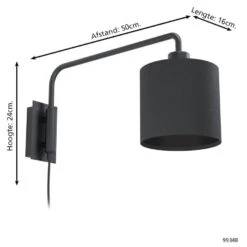 EGLO Staiti 1 - Wandlamp - E27 - 16 cm - Zwart 7 EGLO Staiti 1 - Wandlamp - E27 - 16 cm - Zwart -Leen Bakker 1000070085 0103