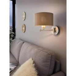 EGLO Maserlo - Wandlamp - 1 Lichts - ø23cm - Nikkel-Mat - Taupe - Goud -Leen Bakker 1000070413 0104