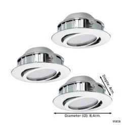 EGLO Pineda - Inbouwspot - 3 Lichts - Chroom -Leen Bakker 1000070427 0103