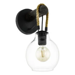 EGLO Roding Wandlamp - E27 - 35 cm - Zwart/Bruin