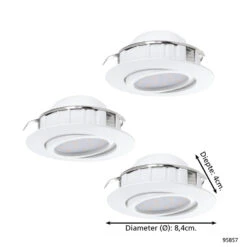 EGLO Pineda - Inbouwspot - 3 Lichts - Wit -Leen Bakker 1000070460 0103