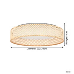 EGLO Luppineria Plafondlamp - LED - Ø 38 cm - Wit/Bruin -Leen Bakker 1000070534 0103