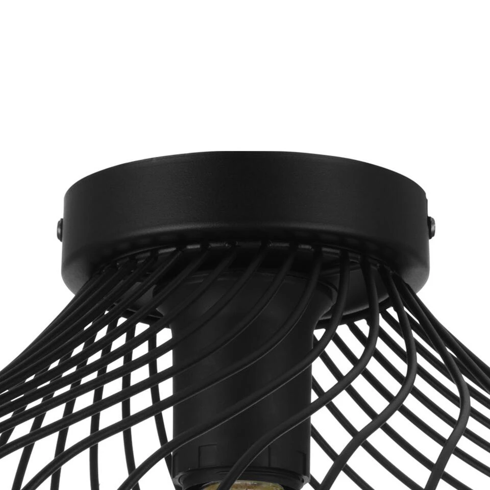 EGLO Staverton Plafondlamp - E27 - Ø 36,5 Cm - Zwart 3 EGLO Staverton Plafondlamp - E27 - Ø 36,5 Cm - Zwart - Afbeelding 3