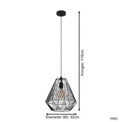 EGLO Stype Hanglamp - E27 - Ø 33 Cm - Zwart 7 EGLO Stype Hanglamp - E27 - Ø 33 Cm - Zwart -Leen Bakker 1000070647 0103
