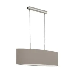 EGLO Pasteri - Hanglamp - 2 Lichts - 75cm - Nikkel-Mat - Taupe