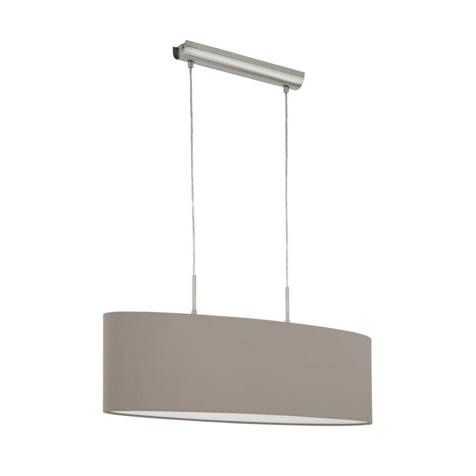 EGLO Pasteri - Hanglamp - 2 Lichts - 75cm - Nikkel-Mat - Taupe 1 EGLO Pasteri - Hanglamp - 2 Lichts - 75cm - Nikkel-Mat - Taupe