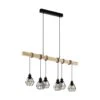 EGLO Townshend 5 Hanglamp - E27 - 100 cm - Zwart/Bruin