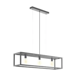 EGLO Elswick - hanglamp - 3-lichts - E27 - grijs