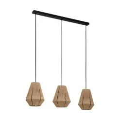 EGLO Alderney Hanglamp - E27 - 90 cm - Zwart/Bruin