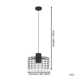 EGLO Milligan Hanglamp - E27 - Ø 38 Cm - Zwart/Wit -Leen Bakker 1000070675 0103