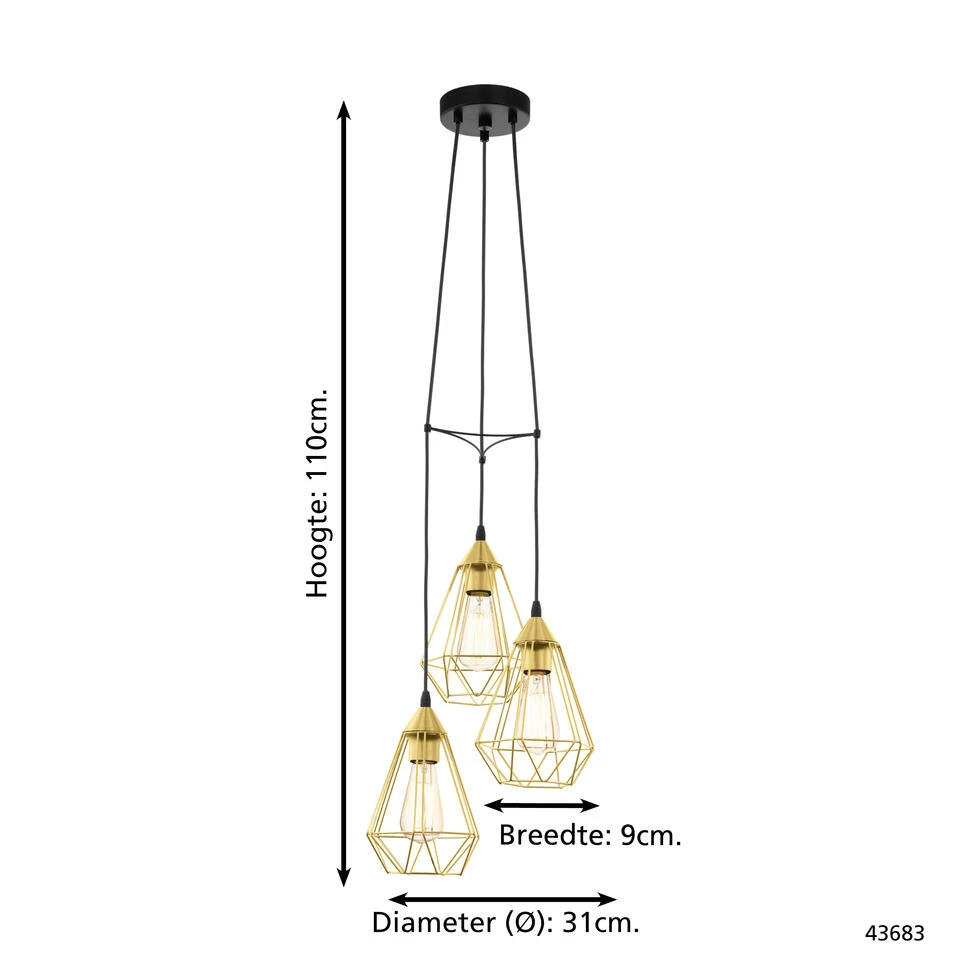 EGLO Tarbes Hanglamp - E27 - Ø 35,5 Cm - Koper-Geborsteld 4 EGLO Tarbes Hanglamp - E27 - Ø 35,5 Cm - Koper-Geborsteld - Afbeelding 4