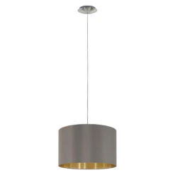EGLO Maserlo - Hanglamp - 1 Lichts - Ø38cm - Nikkel-Mat - Goud
