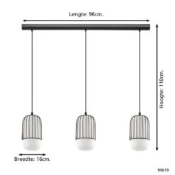 EGLO Muleges Hanglamp - E27 - 96 cm - Zwart/Wit 7 EGLO Muleges Hanglamp - E27 - 96 cm - Zwart/Wit -Leen Bakker 1000070745 0103