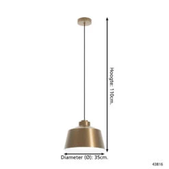 EGLO Southery Hanglamp - E27 - Ø 35 cm - Goud/Crème 7 EGLO Southery Hanglamp - E27 - Ø 35 cm - Goud/Crème -Leen Bakker 1000070765 0103