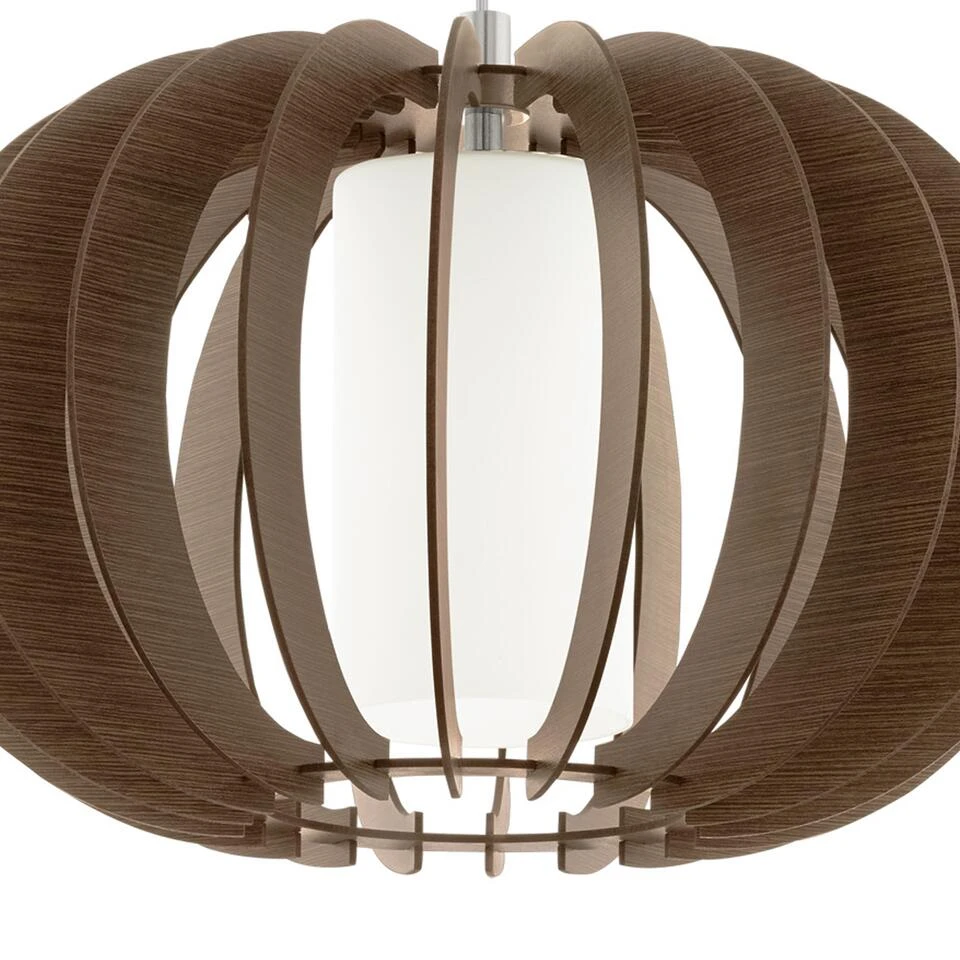 EGLO Stellato 3 Hanglamp - 1 Lichts - Ø40cm - Nikkel-Mat - Bruin, Wit 2 EGLO Stellato 3 Hanglamp - 1 Lichts - Ø40cm - Nikkel-Mat - Bruin, Wit - Afbeelding 2